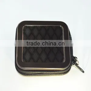 Hot Sale Small Metal Money Box Coin Box Chage Box Case With a Zipper thumbnail-1