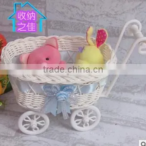 Flower Basket Trolley ;Weave Basket;trolley thumbnail-3