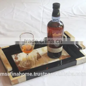 Rectangle Horn Lacquered Serving Tray thumbnail-1