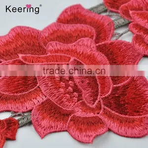 New Design Pretty Flower Clothing Embroidery Patch Craft WEF-005 thumbnail-3