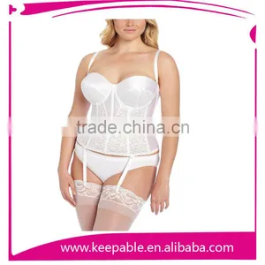 2015 White Lace Cheap Mature Women Sexy Plus Size Lingerie Corset thumbnail-1