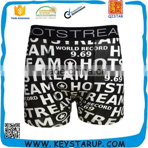 Plastisol Letters Printed Man's Underwear Boxer Cotton Fabric Briefs Shorts thumbnail-4