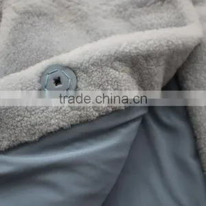Myfur Light Blue Genuine Sheep Shearing Fur Overcoat Women Winter Coat thumbnail-6