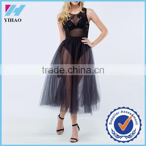 Dongguan Yihao 2016 Women's Black Mesh See-through Sexy Fashion Dress,Sexy Pictures Of Girl Without Dress thumbnail-1