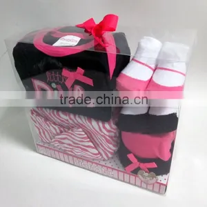 New Born Baby 5pcs Pvc Gift Set Baby Products Summer Dress Kids Clothes thumbnail-1