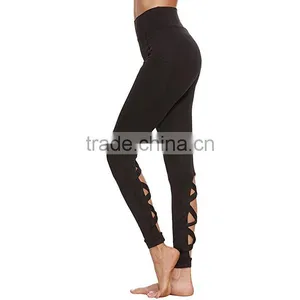 Factory Supply Lady Fitness Yoga Wear Sexy Tight Crisscross Tights thumbnail-3
