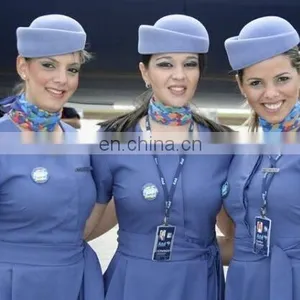 Fashion Tuff Characteristic Wool Fabric for Flight Attendant Corporate Suits Stewardess Uniforms thumbnail-3