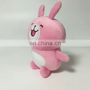Pink Bunny Plush Stuffed Foam Beads Soft Keychain With Sucker thumbnail-3
