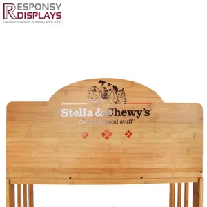 Hot Sale Customized 5 Layer Bamboo Floor Display Stand for Pet Products thumbnail-5