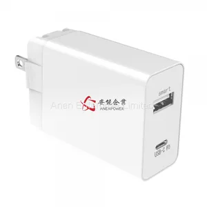 Black 30W Power Delivery USB C Wall Charger / Dual USB Port Charger thumbnail-1