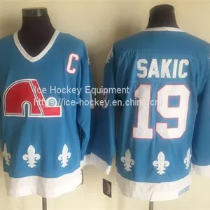 Quebec Nordiques #19 Sakic Throwback Blue Jersey thumbnail-1