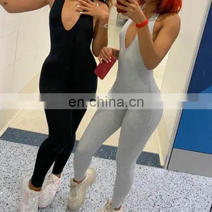 Women Casual Jumpsuit 2020 Ladies Summer Sleeveless Bodycon Sportswear Playsuit Women Jumpsuit thumbnail-3
