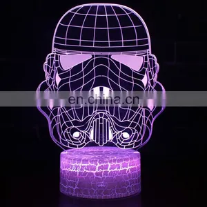 7 Colors Touched Changed Acrylic Panel 3d Led Night Light for Decoration thumbnail-4