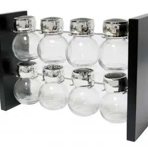 Trellis 8 Jar Spice Rack Kitchen Tool Spice Organizer Rack Spice Carousel thumbnail-3