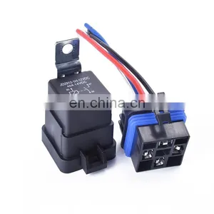Automobile Relay Waterproof Integrated Wired DC12V 40A 5Pin 4pin Auto Relay With 105mm Length Wires Car Relay thumbnail-1