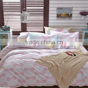 Cute Girls Bedding Set Pink Bow Printed Kids Comforter Cover Sets Eco-friendly Children Quilt Cover Set thumbnail-1