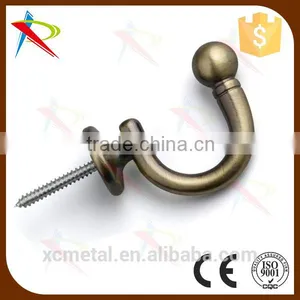 New Fashion Bronze Curtain Tie Back Hooks Half-opened Anti Rust W/ Screws thumbnail-4