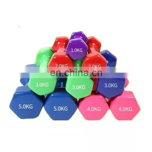 20kg Free Weight Lifting Gym Equipment Mancuernas 10Kg Weights Hantel Hexagon Hexagonal Dumbell Rubber Hex Dumbbells Sets thumbnail-2