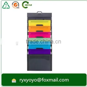 Office Letter Size Portable Cascading Wall Organizer With 6 Colored Removable Folders Quality Choice thumbnail-1
