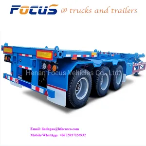 40ft 3 Axle Skeleton Trailer With Airbag Suspension,Customizable Lowbed Trailer3 Axles 40FT Skeleton Semi Trailer for Container Transportation thumbnail-2