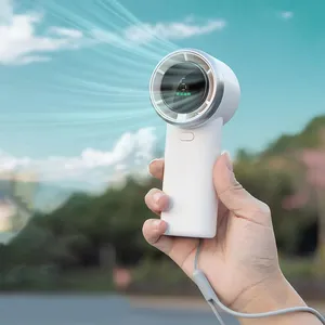 Portable Handheld Turbo Fan With LED Display - USB Rechargeable, 5 Speeds, 3600mAh Battery, Ultra-Quiet Mini Fan thumbnail-2