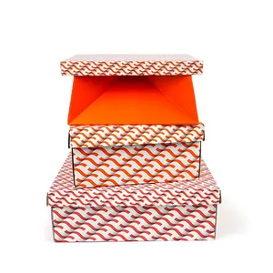 High Quality Luxury Strong Custom Orange Shoes Packaging Box With Your Logo for Shoes thumbnail-3