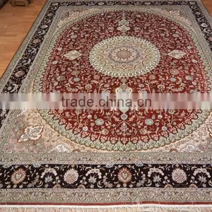 8x10 Foot Hand Knotted Turkish Tribal Cashmere Silk Carpet thumbnail-6