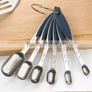 Set of 6 Non Slip Handles Stainless Steel Measuring Spoon Set Quality Choice thumbnail-1