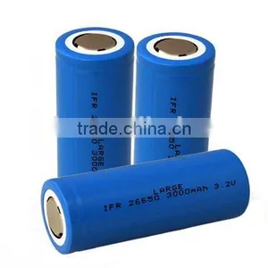 IFR26650 3000mAh 3.2V Rechargeable LiFePO4 Battery for Hybird Electric Vehicles thumbnail-1