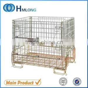 Large Stack Welded Pallet Wire Mesh Storage Container With Casters thumbnail-1
