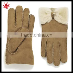 Popular Ladies Yellow Warm Double Face Integration Fur Gloves thumbnail-1