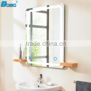 Top Quality Hina Factory Hotel LED Clock Illuminated Bathroom Mirror thumbnail-1