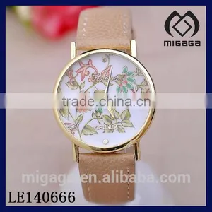 Fashion Cheap pu Strap Alloy Case Geneva Quartz Watches for Girls*quartz Movement Geneva Watches thumbnail-1