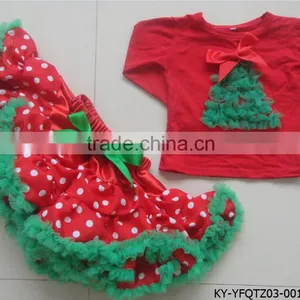 Wholesala Baby Gift Set Tulle Ruffle Puffy Skirt Girls Shirt and Pettiskirt Sets thumbnail-2