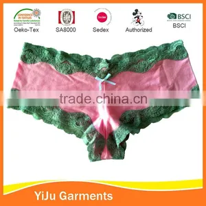 Women Lace Cotton Spandex Single Jersey Printed Shorty for Girls Underwear thumbnail-1