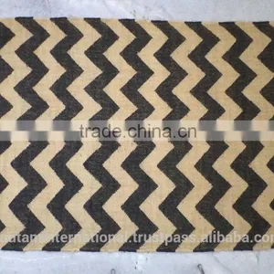 Chevron Wool Jute Kilim Rugs thumbnail-1