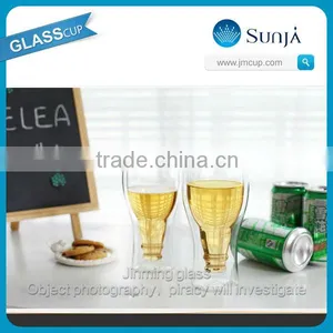 Cold Drinking Double Wall Beer Glass Cup Hopside Down Beer Glass thumbnail-1