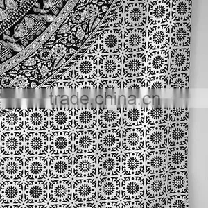 White Mandala Wall Hanging Large Elephant Mandala Tapestries thumbnail-2