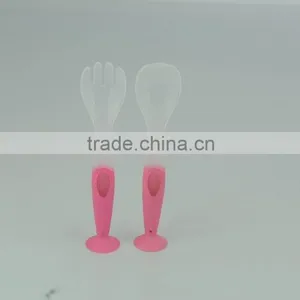Baby Plastic/ TPE Encapsulated Spoon and Fork / Baby Cutlery thumbnail-3