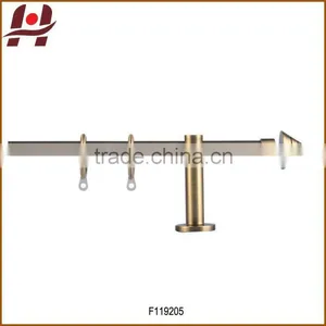 F119205-metal Iron Aluminium Stainless Steel Brass Plated Plain Twisted Extensible Telescopic Window Curtain Poles Rods Pipes thumbnail-1