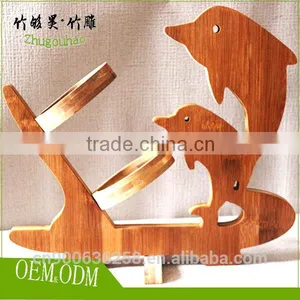 Bottle Shape Single Bamboo Red Wine Rack thumbnail-6