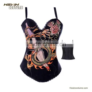 No MOQ Limit Black Women Dragon Pattern Abdominal Binder Corset thumbnail-4