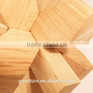 2015 Hot Sale Wooden IQ Intelligent PuzzleKongming Lock Brain Teaser Plum Blossom thumbnail-3