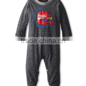 Autumn Romper Baby Boys Solid Color Simple Print Coverall Romper China thumbnail-1