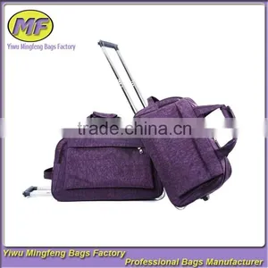 China Heavy Duty Polyester Purple Trolley Travel Bags LXB012 thumbnail-1