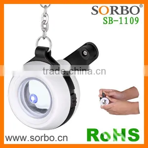 Cheap Hand Crank Plastic Flashlight Keychain thumbnail-6