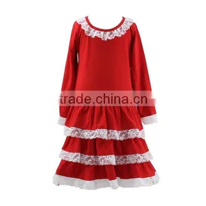 2016 Kaiyo Boutique Long Sleeve Dress Boutique Lace Dress Long Frocks for Teenagers Pictures Children Christmas Dress thumbnail-1