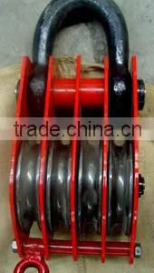 Drop Forged Hardware Alloy Steel/carbon Steel Lifting Hoist Four Wheel Close Link/hook/ring Type Steel Hoist Pulley Block thumbnail-4