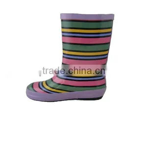 Splendid Striped Rubber Rain Shoe Boots thumbnail-1