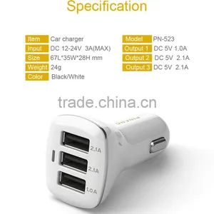 5V Car Charger With 3 Port USB Charge for Moblie and Iphone or Ipad PN-523 thumbnail-2